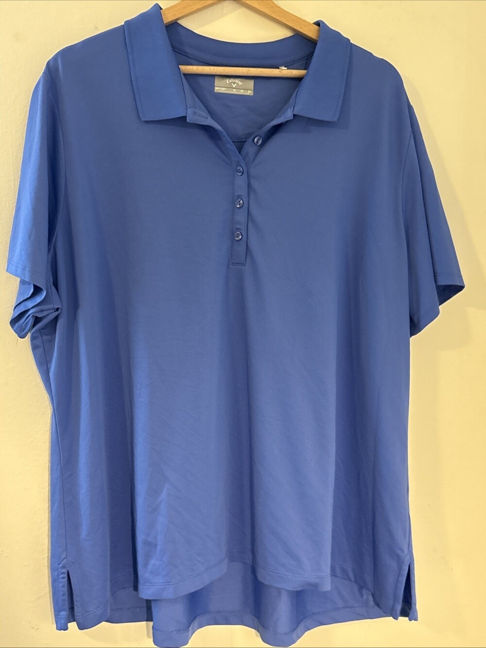 Callaway Women's Golf Polo Shirt Blue XXL Opti-Dri Performance Short Sleeve